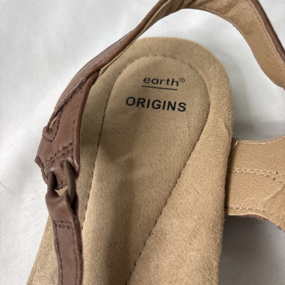 Earth Origins Belle Brielle Leather Upper Woven Straps Comfort Sandals Size 10 M - Picture 3 of 9